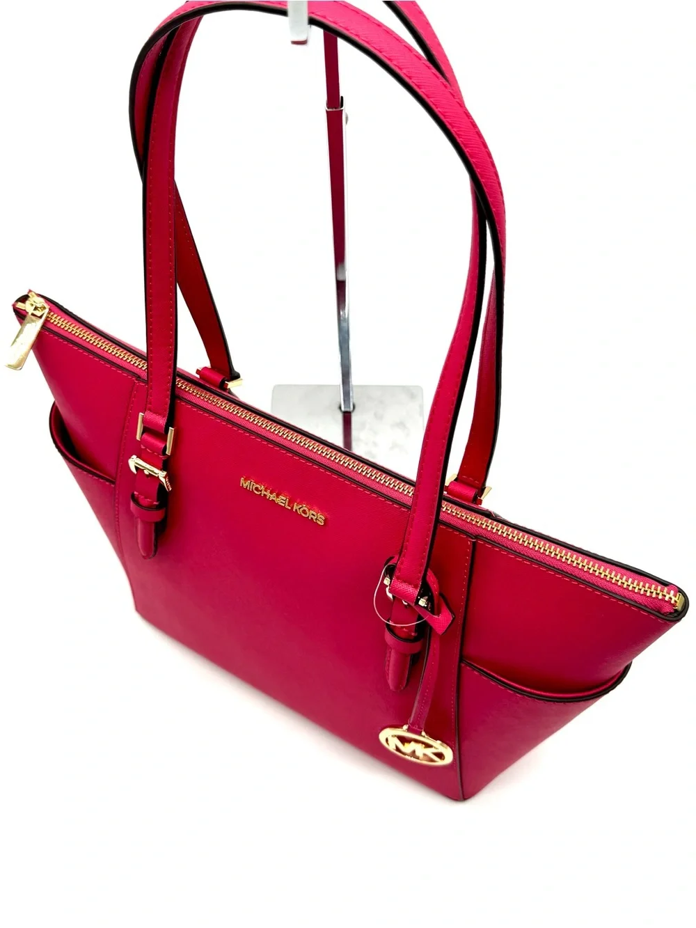 Michael Kors Large Charlotte Tote Bag Electric Pink - Picture 5 of 8